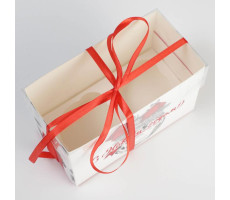 Коробка для капкейка «С новым годом», 16 × 8 × 10 см